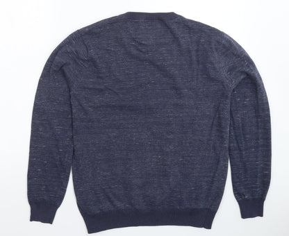 Preloved NEXT Mens Blue  Knit Pullover Jumper Size M - Back