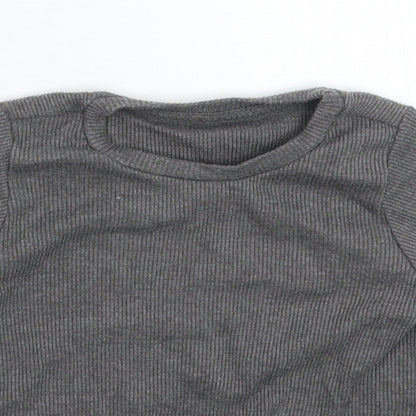 Preloved Nutmeg Girls Grey   Basic T-Shirt Size 5-6 Years - Detail