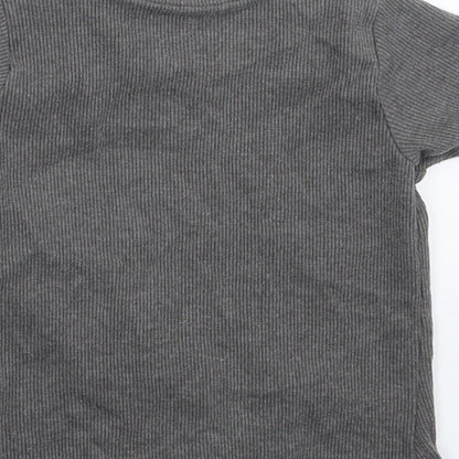 Preloved Nutmeg Girls Grey   Basic T-Shirt Size 5-6 Years - Label