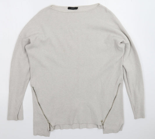 Preloved Zuppe Womens Grey  Knit Pullover Jumper Size L - Front