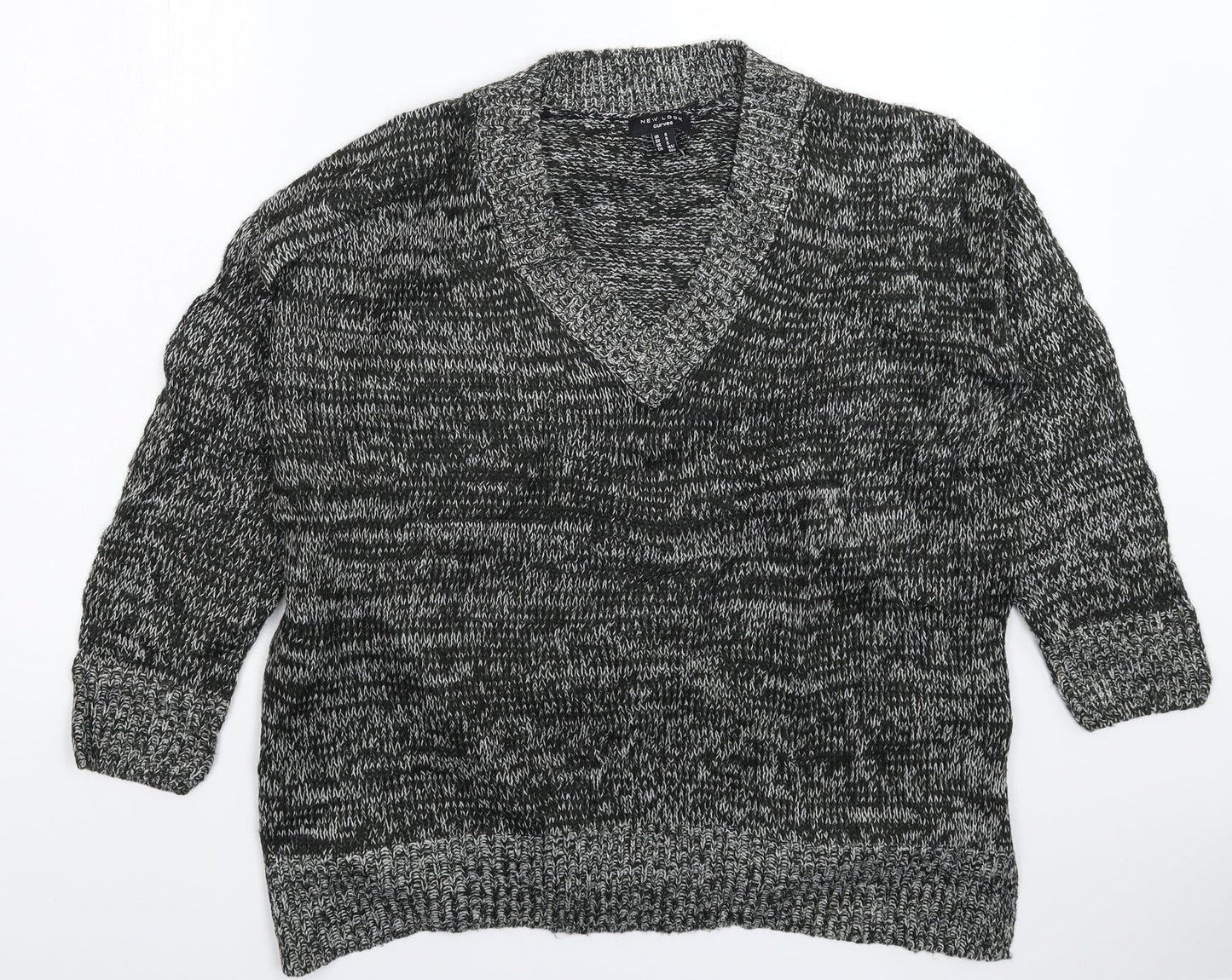 New Look Womens Grey  Knit Pullover Jumper Size S  - Oversized