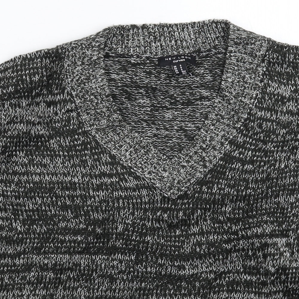 New Look Womens Grey  Knit Pullover Jumper Size S  - Oversized