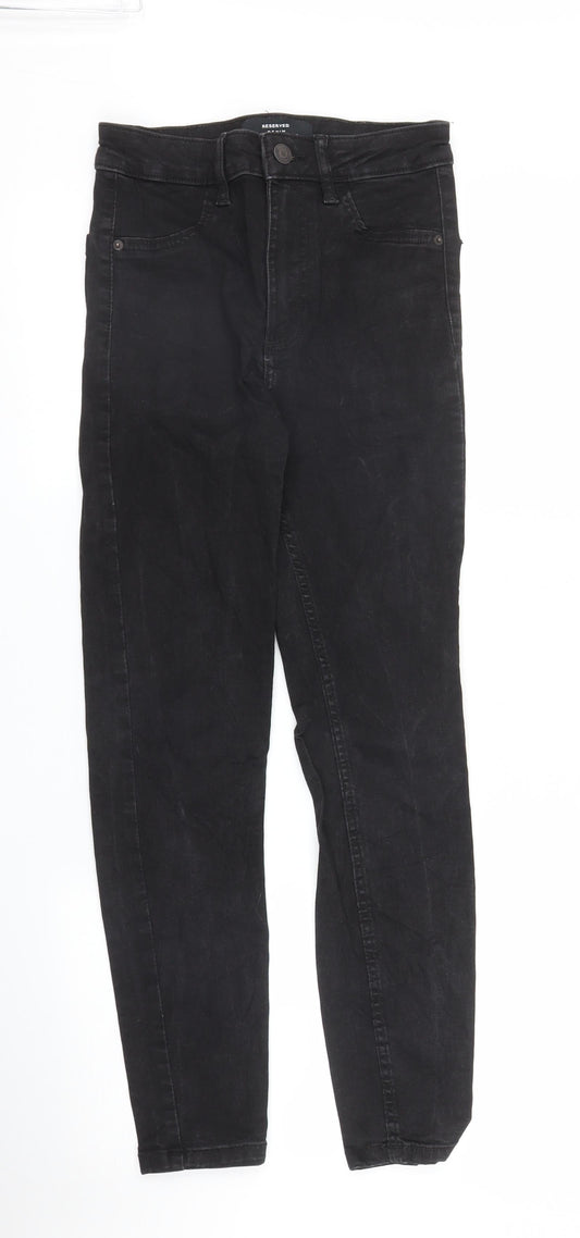 RESERVED Womens Black  Denim Skinny Jeans Size 8 L25 in