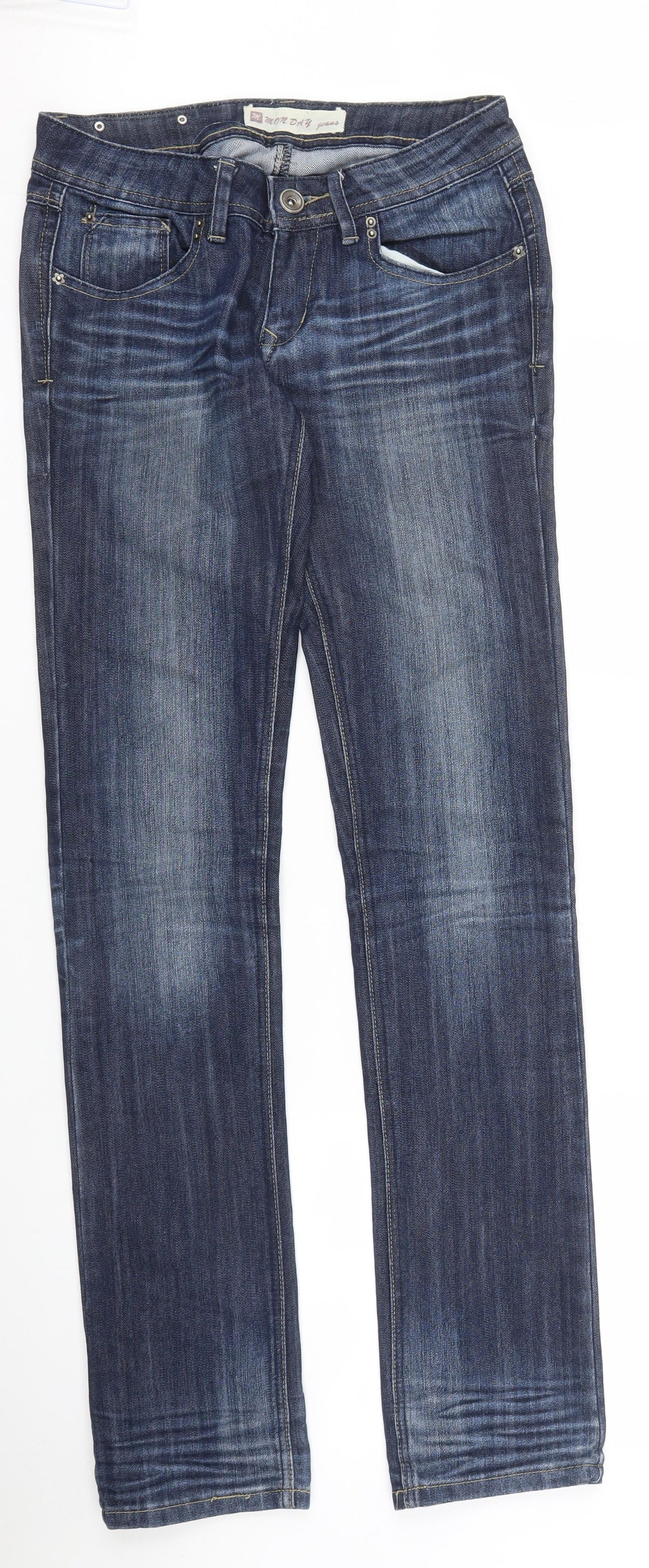 Monday Womens Blue  Denim Straight Jeans Size 10 L24 in