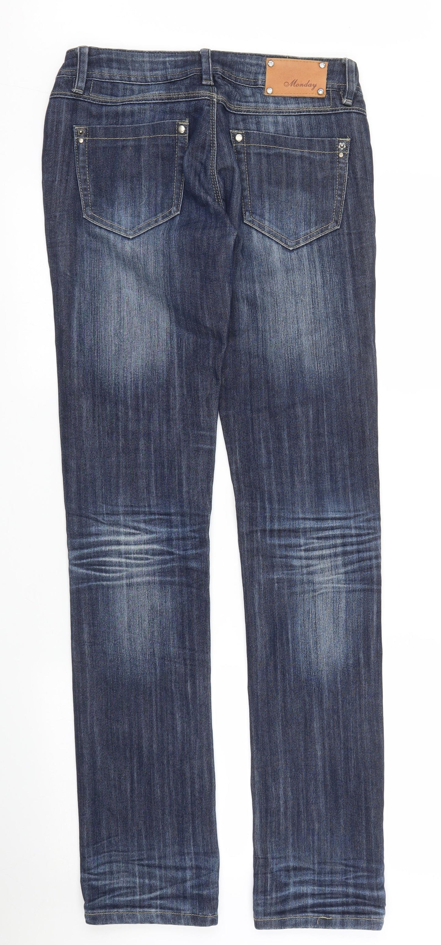 Monday Womens Blue  Denim Straight Jeans Size 10 L24 in