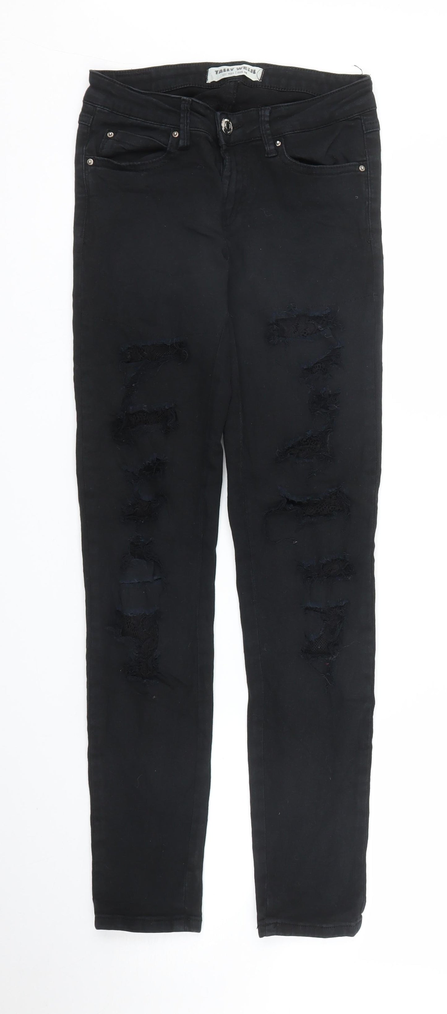 TALLY WEiJL Womens Black  Denim Skinny Jeans Size 6 L27 in