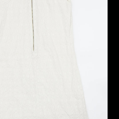 Okeysi Womens White Floral  Shift  Size S
