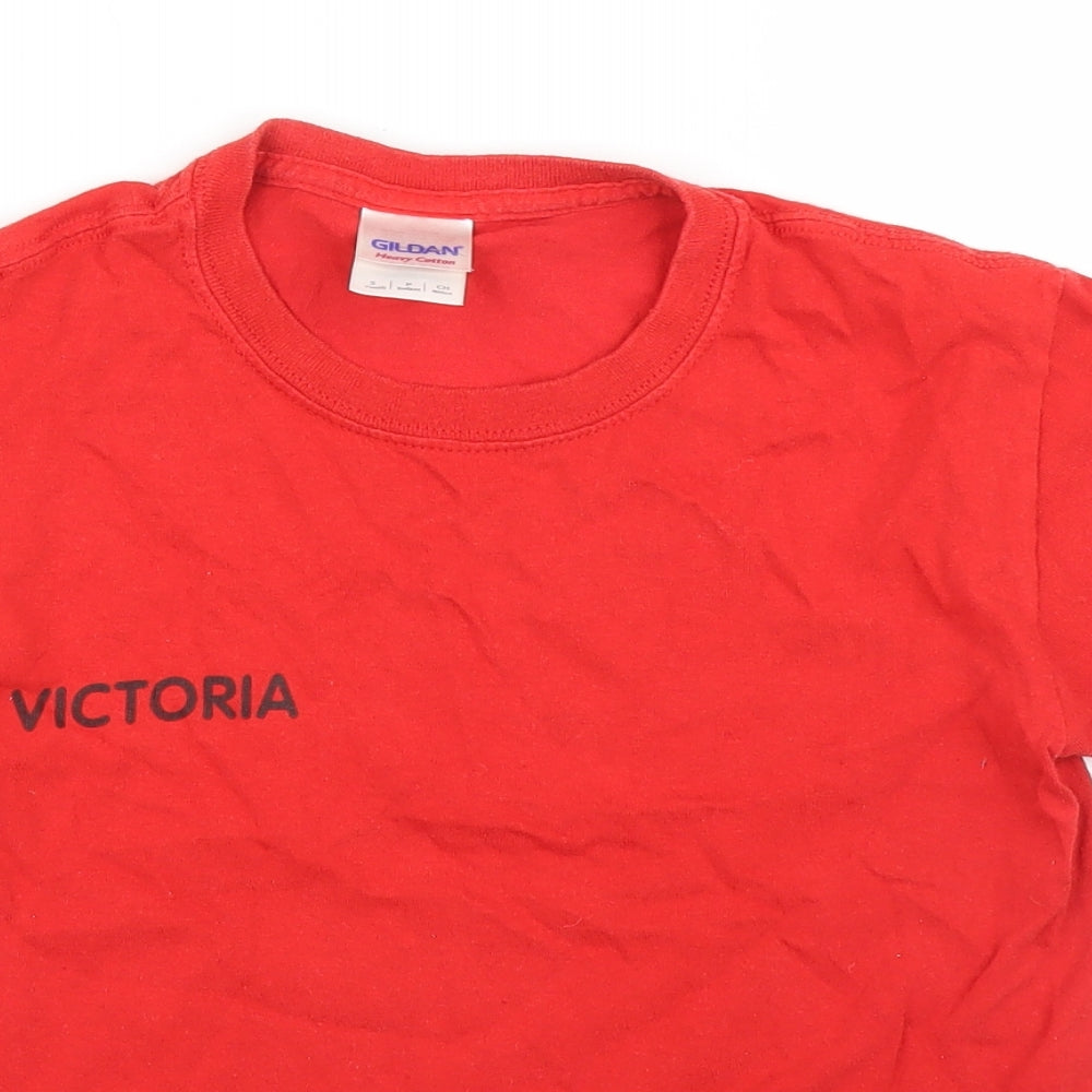 Gildan Boys Red   Basic T-Shirt Size S