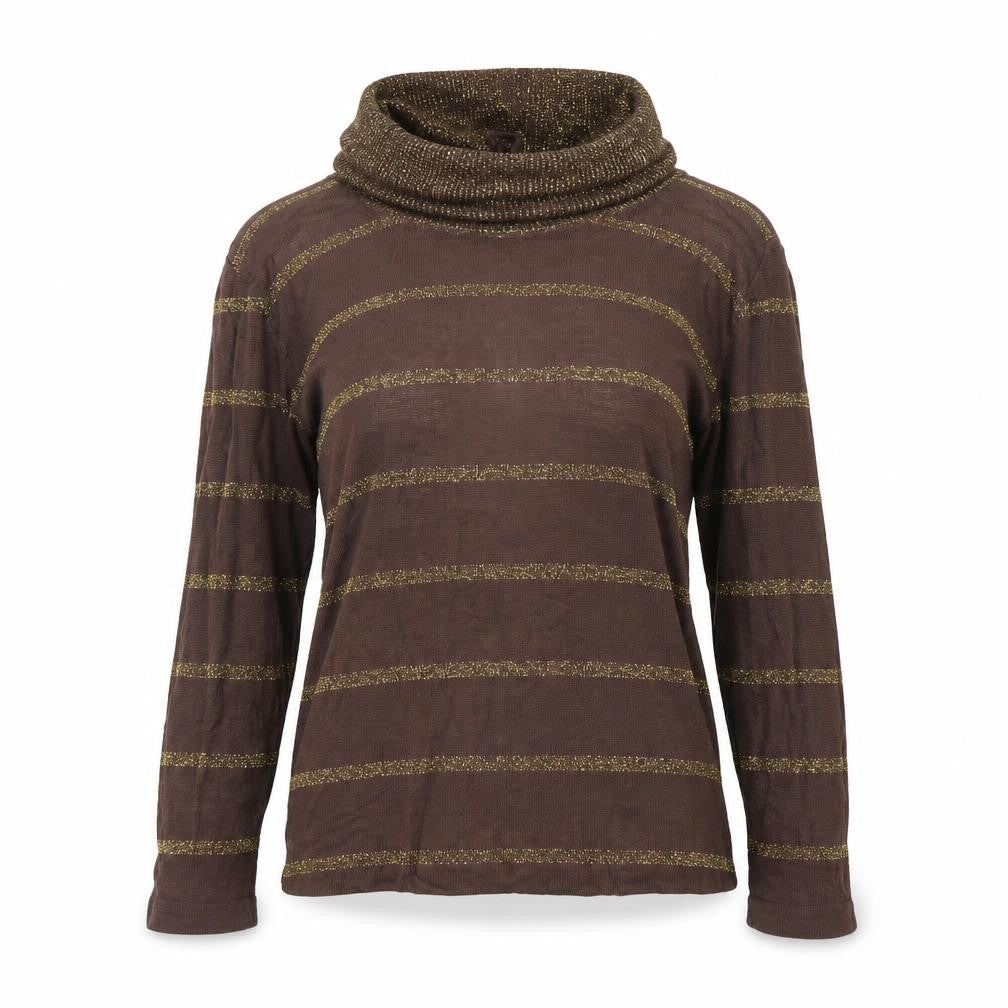 Preworn Womens Brown Striped  Pullover Jumper Size S