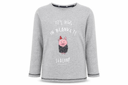 Threadboys Boys Grey Solid   Pyjama Top Size 9-10 Years  - christmas