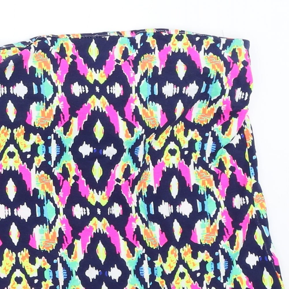 Papaya Womens Blue Geometric  Basic Tank Size 8