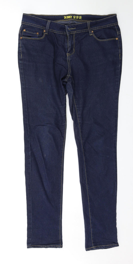 Denim & Co. Womens Blue   Skinny Jeans Size 12 L30 in