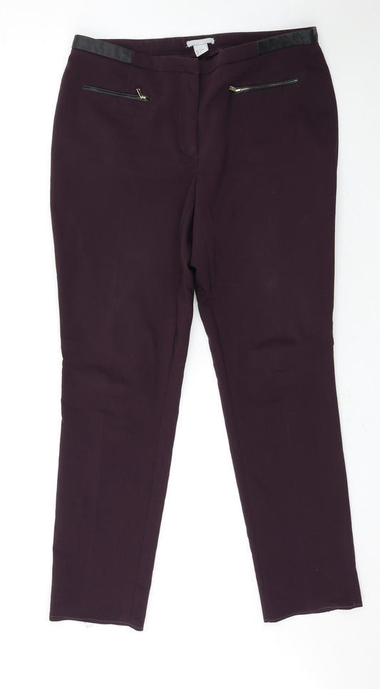 H&M Womens Purple   Trousers  Size 14 L30 in