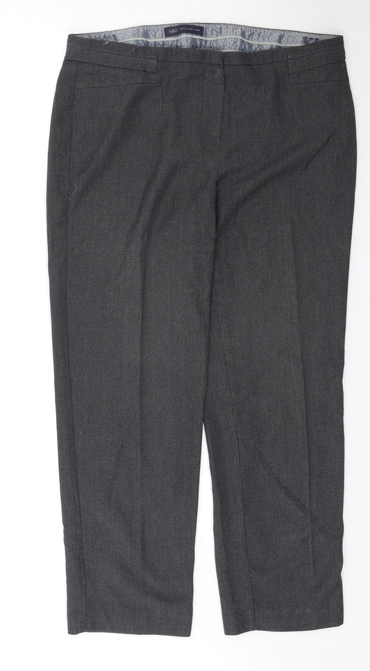 Marks and Spencer Womens Grey   Trousers  Size 14 L27 in