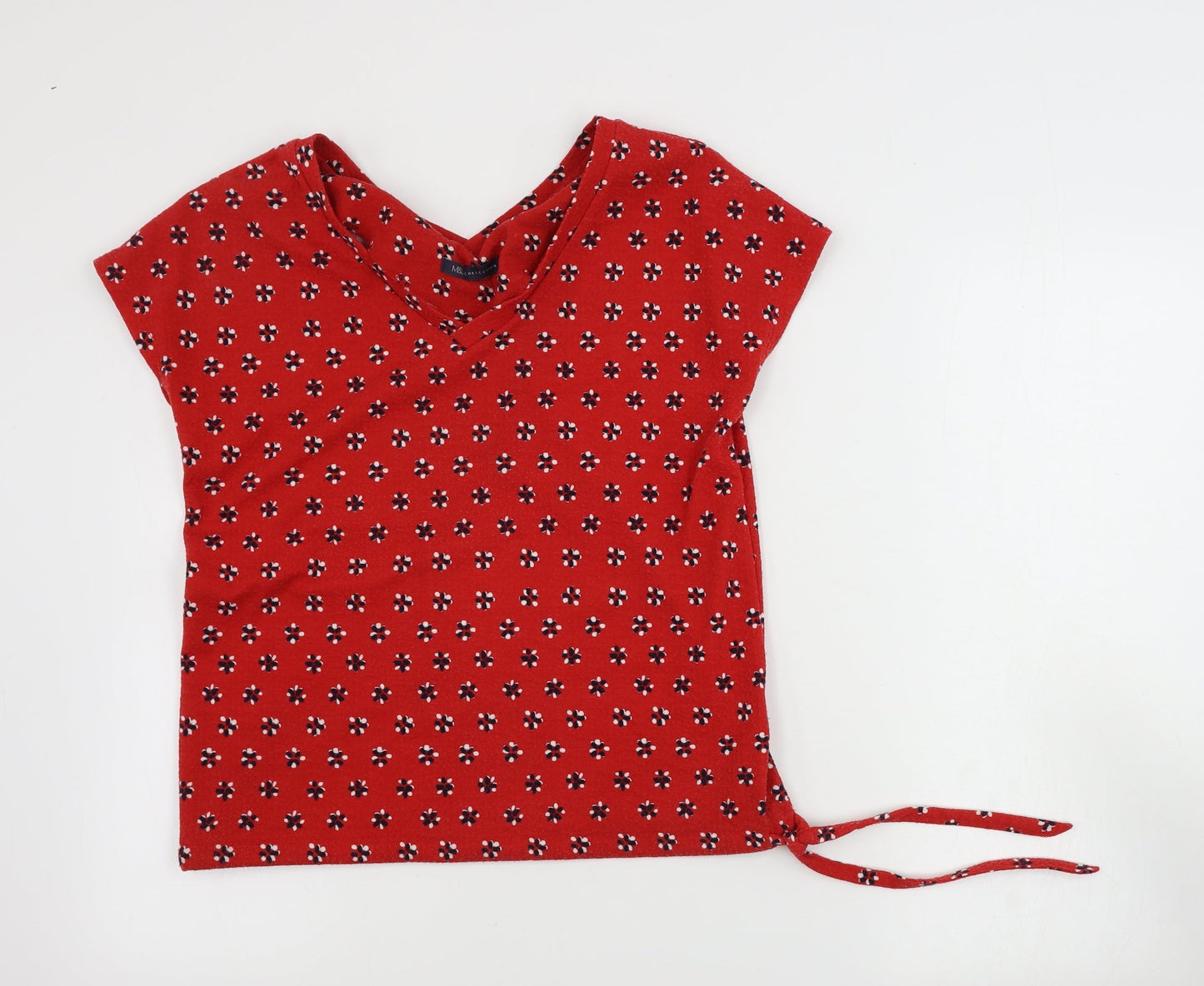 Marks and Spencer  Womens Red Floral  Basic T-Shirt Size 6