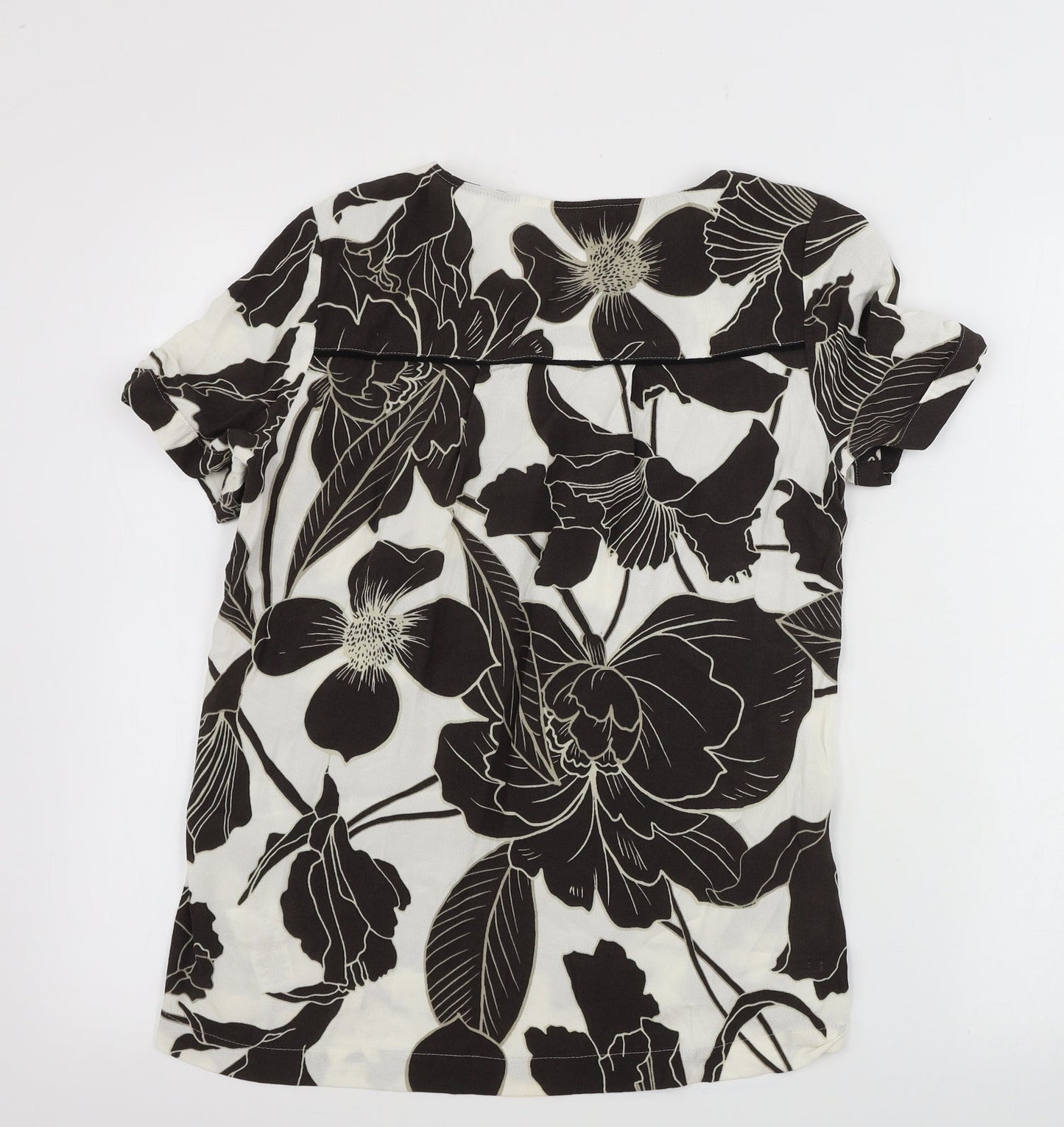 NEXT  Womens White Floral  Basic T-Shirt Size 10