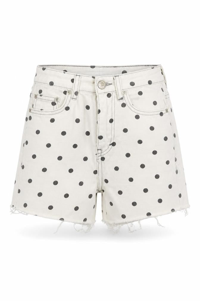 Pull&Bear Womens Ivory Polka Dot  Cut-Off Shorts Size 24 in