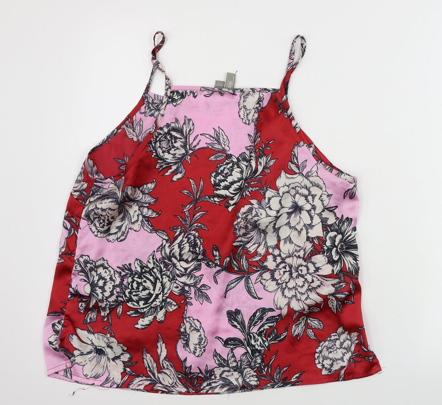 ASOS  Womens Red Floral  Cropped T-Shirt Size 10