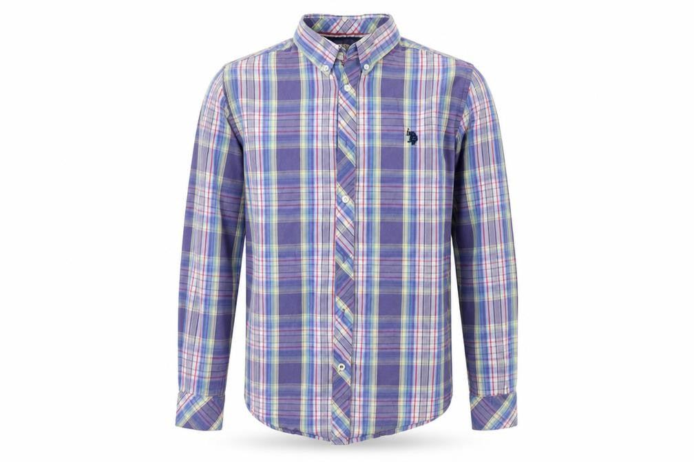 US Polo Assn.  Mens Blue Check   Button-Up Size M