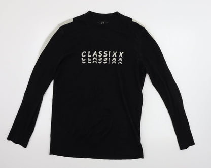 H&M  Womens Black   Pullover Jumper Size M