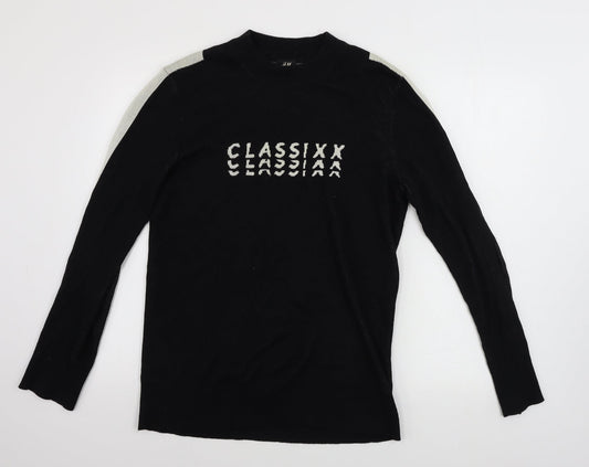 H&M  Womens Black   Pullover Jumper Size M