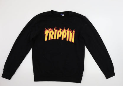 H&M  Mens Black   Pullover Jumper Size M