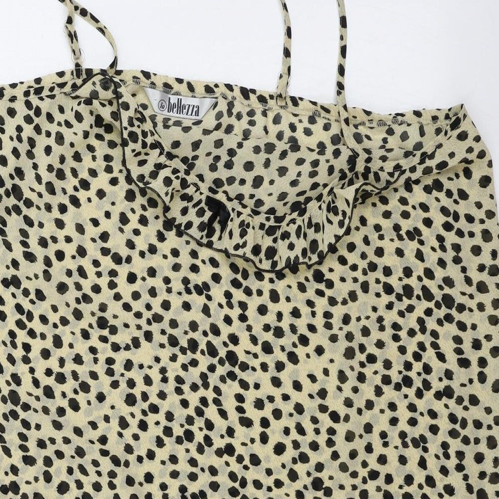 in bellezza Womens Beige Animal Print  Basic Blouse Size 20