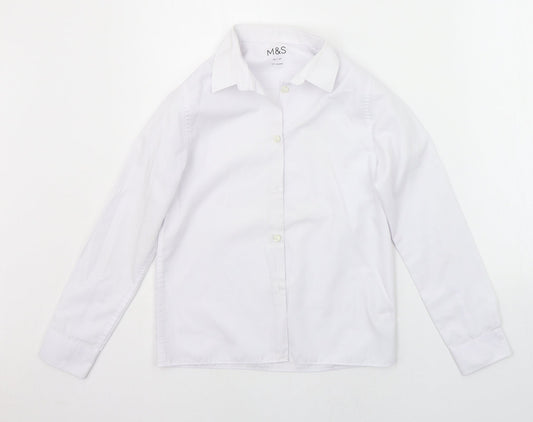 Marks and Spencer Girls White   Basic Button-Up Size 10-11 Years