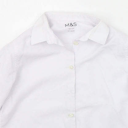 Marks & Spencer Girls White   Basic Button-Up Size 10-11 Years
