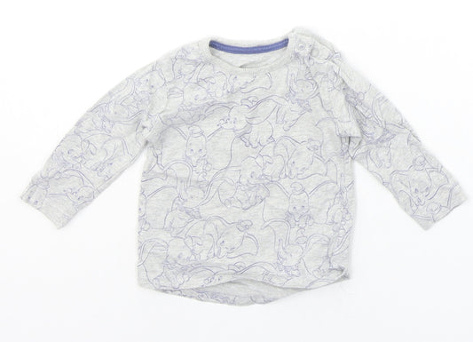 George Baby Grey Geometric  Basic T-Shirt Size 3-6 Months  - ELEPHANT