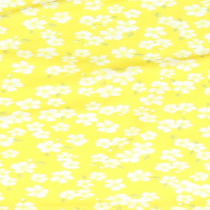 Preloved Boohoo Womens Yellow Floral  Basic T-Shirt Size 10 - Label