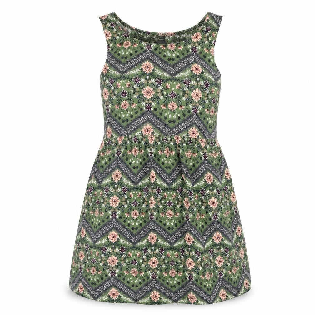 Beautees Womens Green Geometric  Basic Tank Size 8