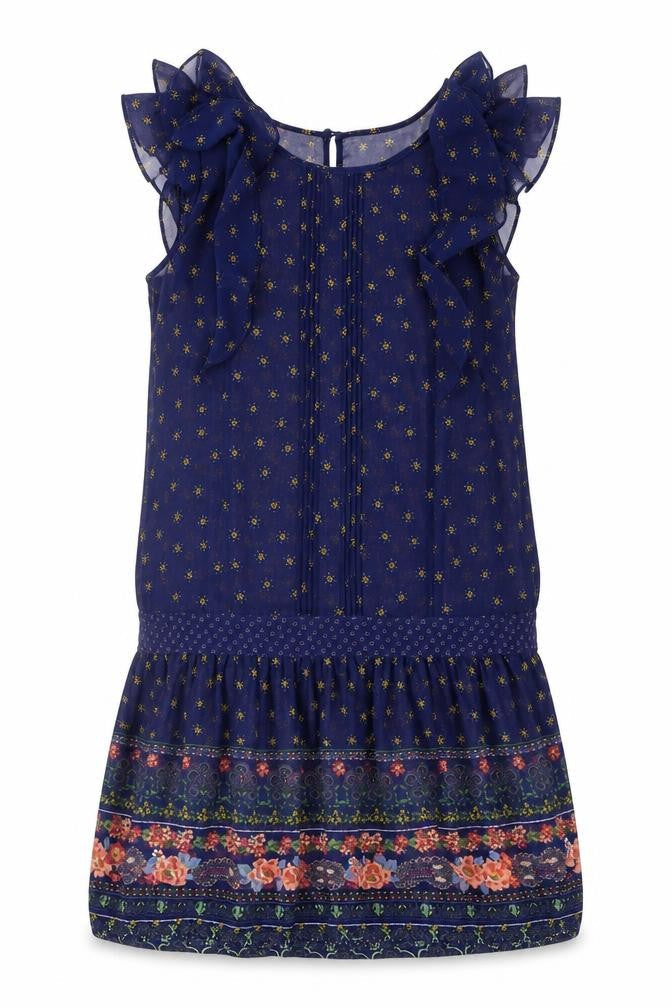 Monsoon Womens Blue Geometric  A-Line  Size 10