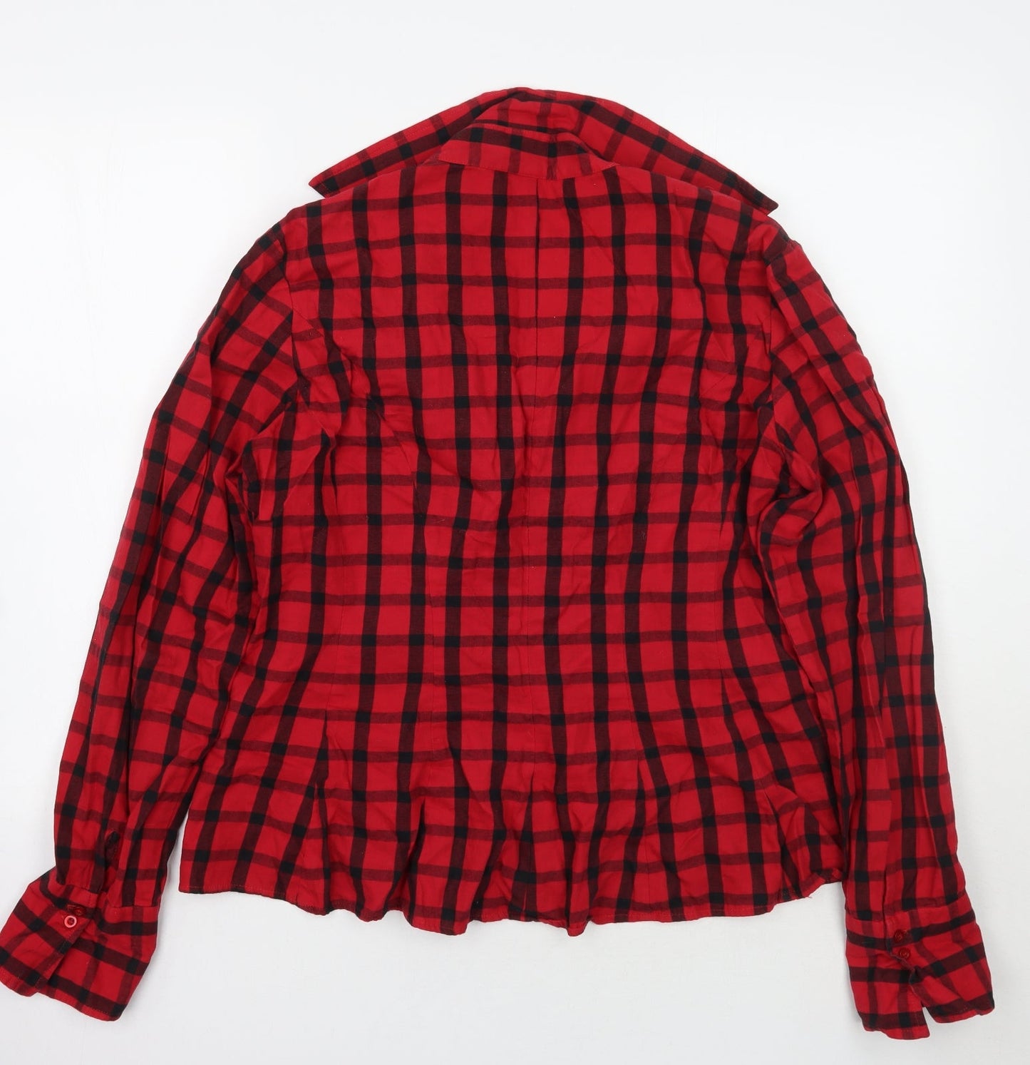 Harve Benard Womens Red Check  Basic Button-Up Size L