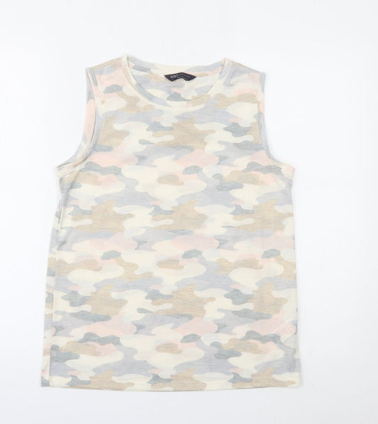 Marks and Spencer Womens Multicoloured Camouflage  Basic Tank Size 6