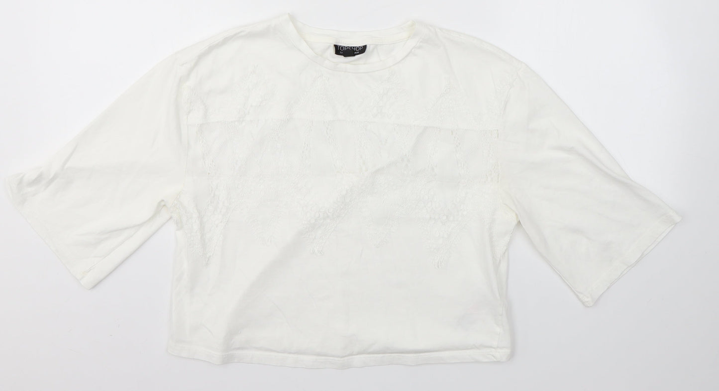 Topshop Womens White   Basic Blouse Size 10