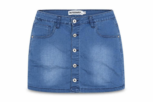 The Rockn Rev Womens Blue  Denim Mini Skirt Size 10