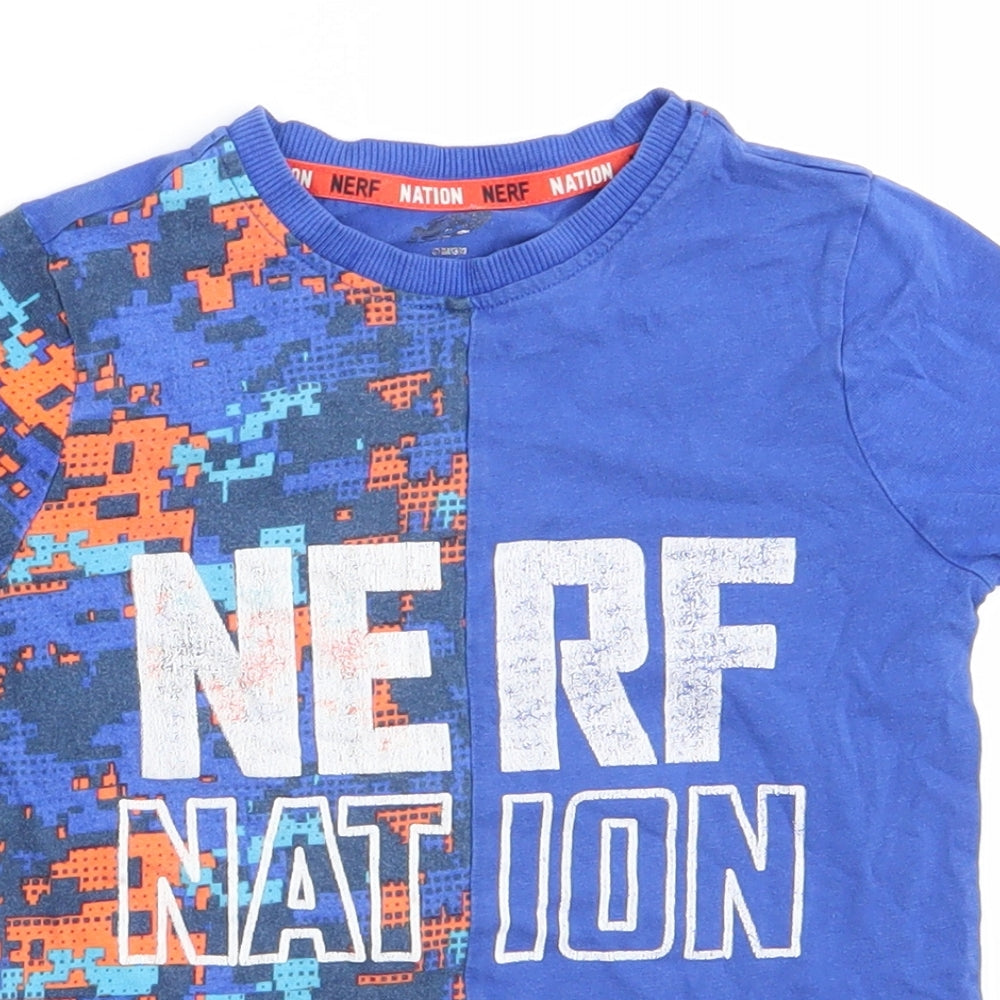 Nerf Nation Boys Blue   Basic T-Shirt Size 4-5 Years