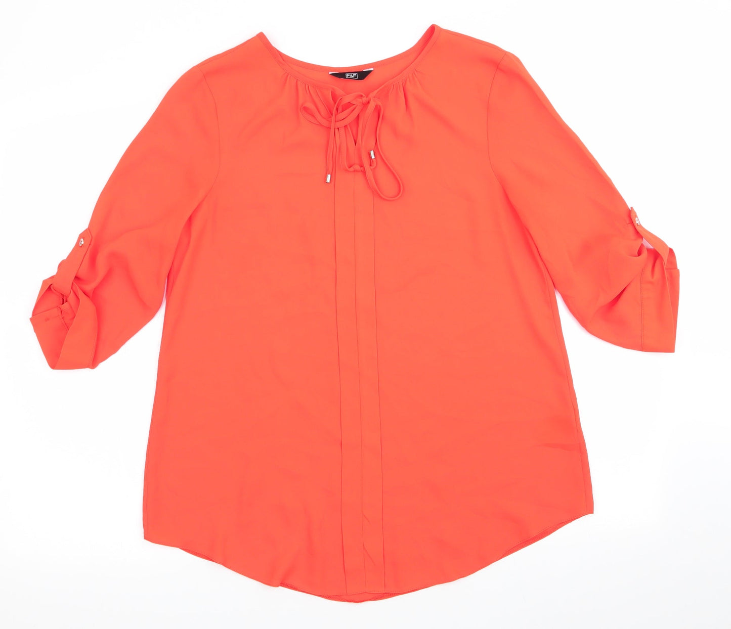 Florence and Fred Womens Orange   Tunic Blouse Size 12  - Tie front fastening