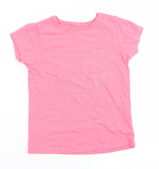 Young Dimension Girls Orange   Basic T-Shirt Size 6-7 Years  - You are my sunshine