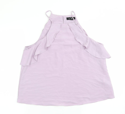 New Look Womens Purple   Camisole Blouse Size 12  - Cut out shoulders