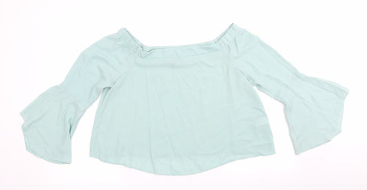New Look Womens Green   Basic Blouse Size 14  - Elasticated shoulders