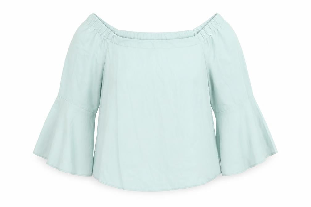 New Look Womens Green   Basic Blouse Size 14  - Elasticated shoulders