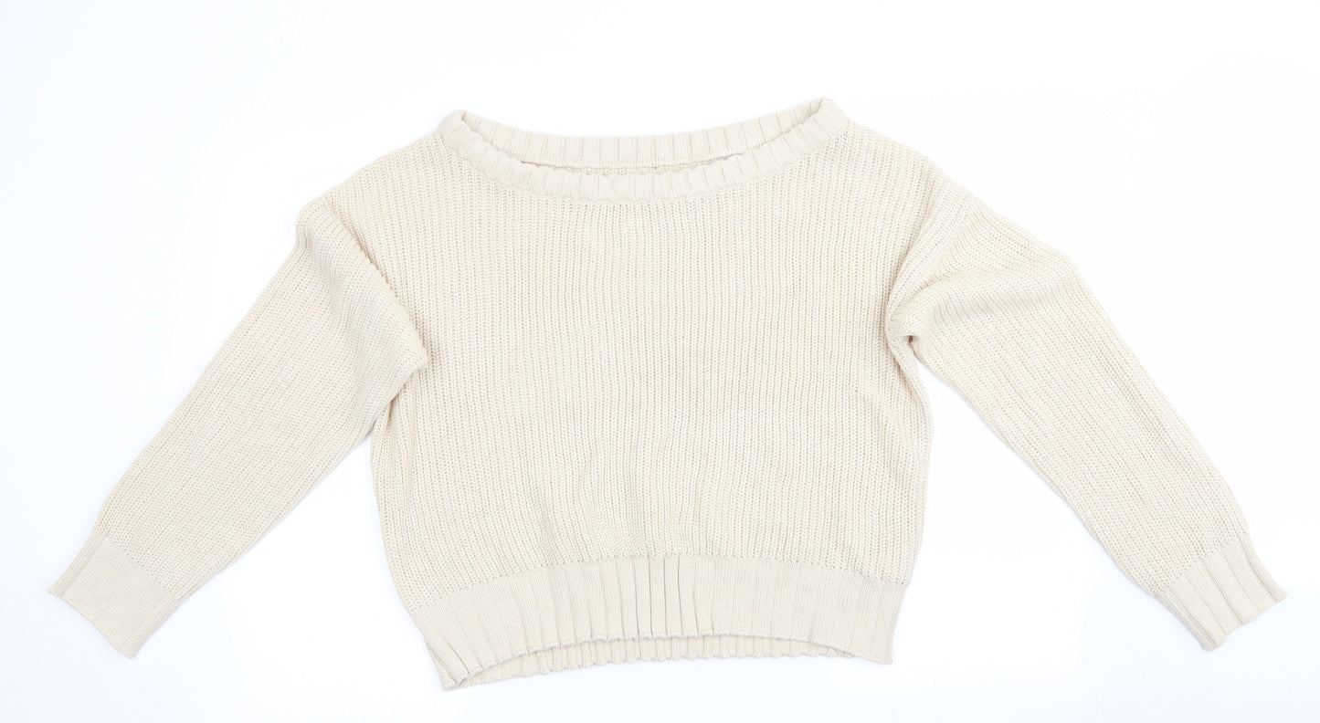 Nasty Gal Womens Beige   Pullover Jumper Size M