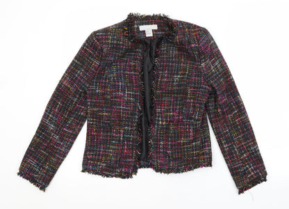Preloved H&M Womens Multicoloured Check  Jacket Blazer Size 6 - Front