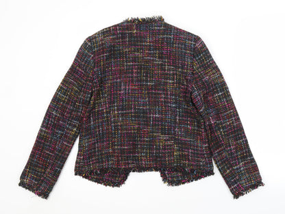 Preloved H&M Womens Multicoloured Check  Jacket Blazer Size 6 - Back