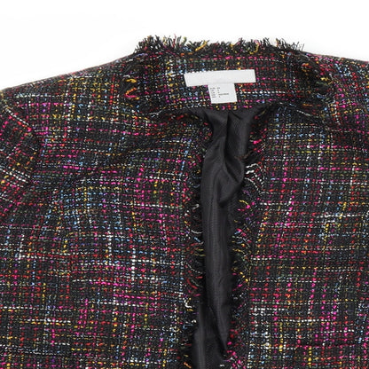 Preloved H&M Womens Multicoloured Check  Jacket Blazer Size 6 - Detail