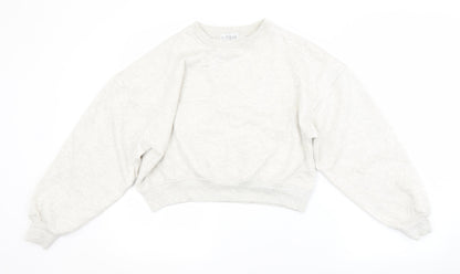 Preloved In the Style Womens White Animal Print  Pullover Sweatshirt - Front