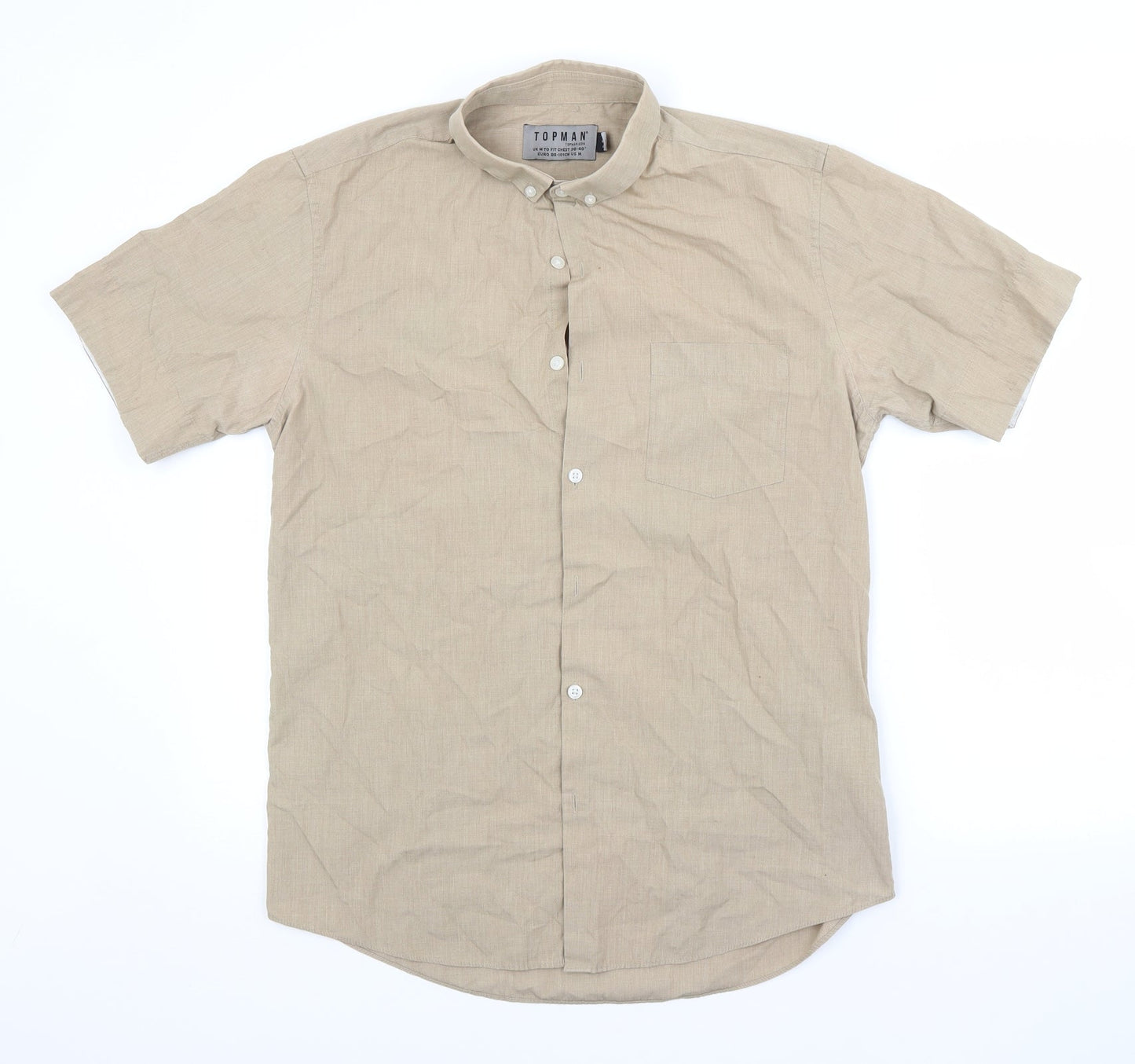 Topman Mens Brown    Button-Up Size M