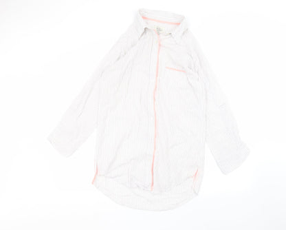 Primark Womens White Striped  Basic Button-Up Size S  - Love to lounge